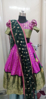 Picture of Dark pink Lehenga with  Kanchi border and bottle green Voni 2-4y