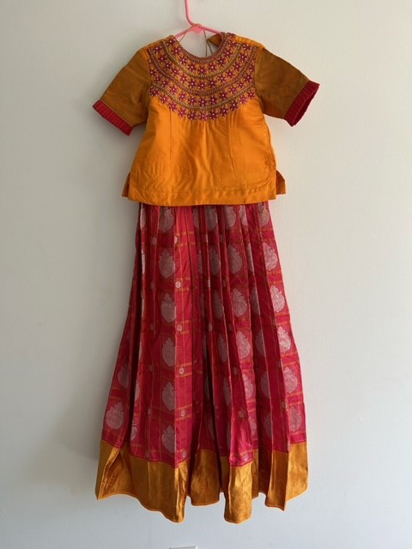 Picture of Pattu langa with work blouse 4-6y