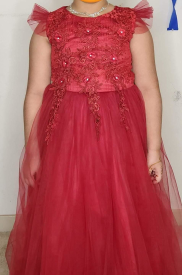Picture of Red partywear frock 5-7y