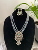 Picture of Brand New Clear Crystal beads with Beautiful light blue Victorian Pendant