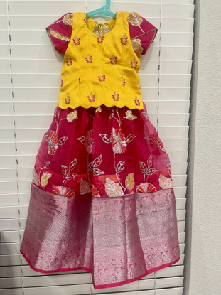 Picture of Hot pink party wear Lehanga 2-4y