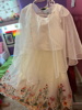 Picture of PL369 -  White 3 piece embrodiary crop top skirt with belt 6-8Y