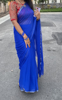 Picture of Blue Georgette saree with red blouse