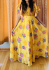 Picture of Yellow floral summer  maxi with ruffle sleeves