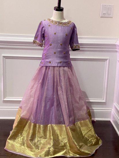 Picture of NEW Pastel lavender organza lehanga 8-10Y