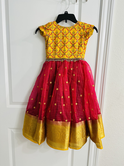 PunarviAuthentic|PreLoved|SustainableParty wear Indian Frock 3-4y