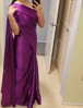 Picture of red ombre saree, purple satin saree