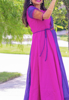 Picture of Peacock purple and pink dress with removal cape