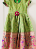Picture of Parrot green paithani frock 3-5y