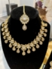 Picture of Moissanite Necklace with earrings & Mang Tikka