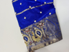 Picture of Silkmark certified Royal blue pattu saree with elegant maggam and bead work