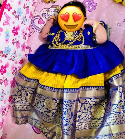 Picture of Pattu lehanga with maggam blouse 0-6M