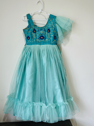 Picture of Sea green glitter Frock 4-5y