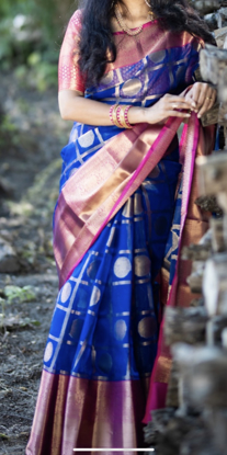 Picture of Blue and pink Saree