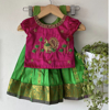 Picture of Beautiful classic green and pink pattu lehenga 0-1y