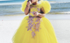 Picture of yellow tulle dress 2-3y