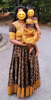 Picture of Coffee color and mustard yellow frock