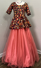 Picture of New kalamkari peplum top with net full flair skirt