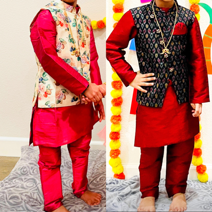 Picture of Boys kurtas with vest combo 5-7y