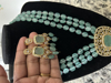 Picture of Long Mint beads mala in gold finish