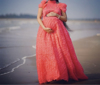 Picture of Peach Maternity shoot dress