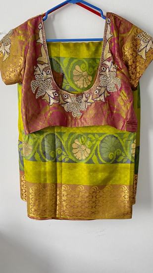 Picture of Pattu saree with maggam work blouse