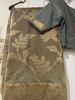 Picture of New Linen grey saree with durga ma embroidery blouse