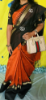 Picture of Pure Raw Silk Saree with Hand Painted Pichwai Blouse