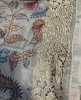 Picture of Brand new pen kalamkari on tusser silk with all over cutwork border on 2 sides