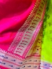 Picture of Parrot Green and pink saree with paithani border