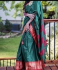 Picture of Beautiful Green and red soft silk paithani half saree