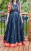 Picture of Black and red soft silk long dress