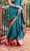 Picture of Beautiful Green and red soft silk paithani half saree