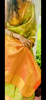 Picture of Pure kanjivaram saree in sagegreen and orange color bought at Tana event