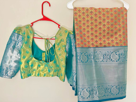 PunarviAuthentic|PreLoved|SustainableLight pista green Pattu saree and ...