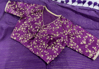 Picture of Purple Fancy Saree with Heavy Work Blouse