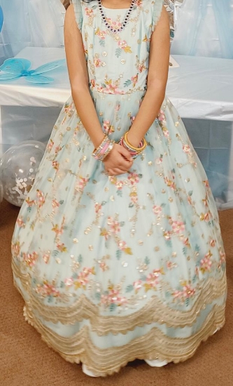Picture of Embroidered cutwork long frock 8-10y