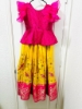 Picture of PL387 Embroidery Pink and yellow langa 8-9Y