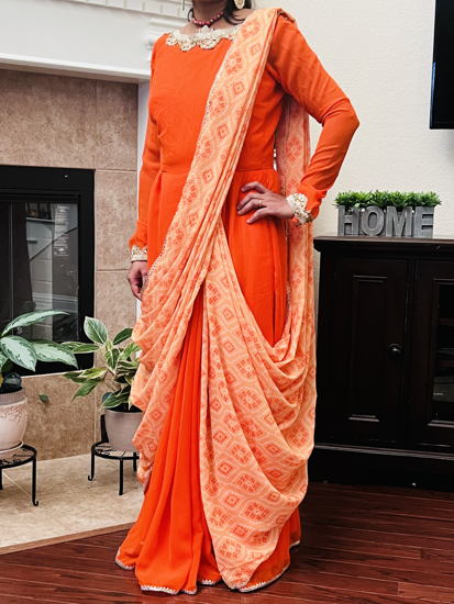 Picture of 1 min Pre Pleated Saree Dress