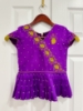 Picture of Bandhani silk lehenga with Kanchi border and A raw silk embellished purple blouse 6-8y