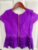 Picture of Bandhani silk lehenga with Kanchi border and A raw silk embellished purple blouse 6-8y