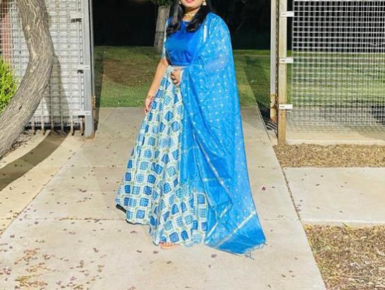 Picture of Bandhini crop top and lehenga