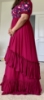 Picture of Magenta high low embroidered dress