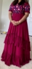 Picture of Magenta high low embroidered dress