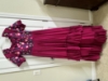 Picture of Magenta high low embroidered dress