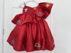 Picture of Brand New Mirchi Red  two step frock with Maggam work 4-6y