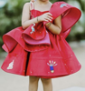 Picture of Brand New Mirchi Red  two step frock with Maggam work 4-6y