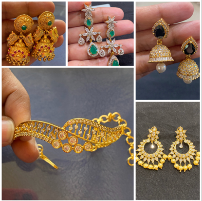 Picture of set of 4 earrings and bracelet