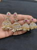 Picture of Premium quality CZ necklace with 2 jhumkas