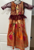 Picture of 4-5 years girls paithani langa and netted maggam work blouse